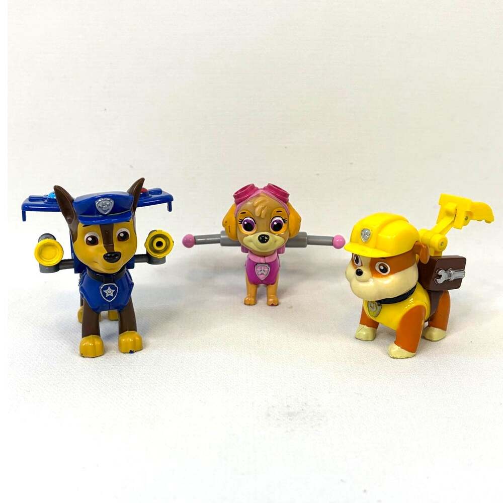 Paw Patrol Action Pack Pup Collectible Figures Lot x3 Set Transforming Backpacks